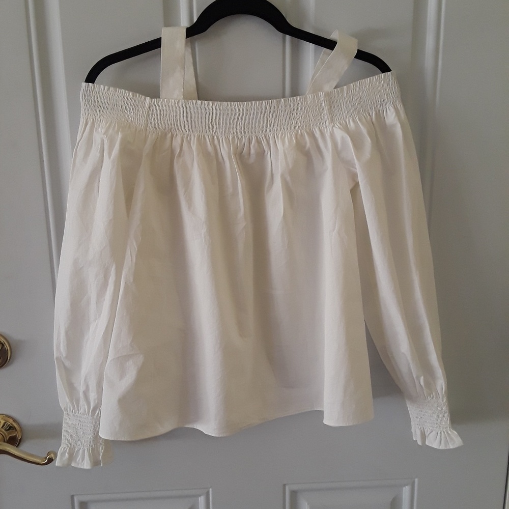 NWOT White cotton off shoulder blouse
